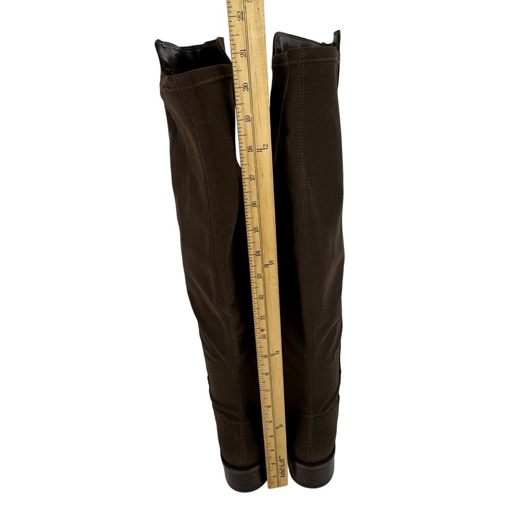 Calvin Klein Dark Brown Faux Suede Over Knee Stretch Boots Womens 8M - Picture 11 of 16